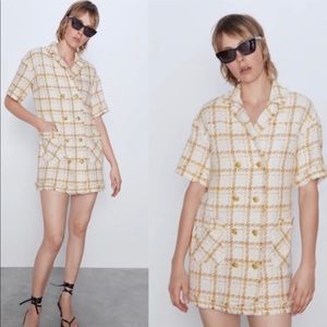 Zara L double breasted tweed spring dress